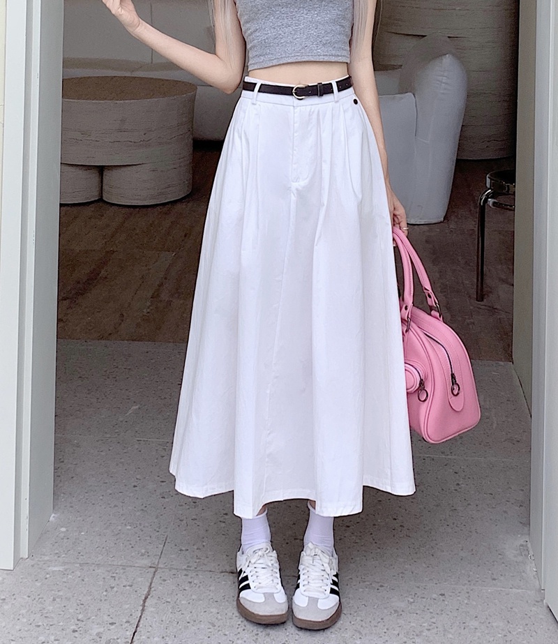Chân Váy Chữ A Lưng Cao Phối Thắt Lưng Phong Cách Mới Mùa Hè 64917