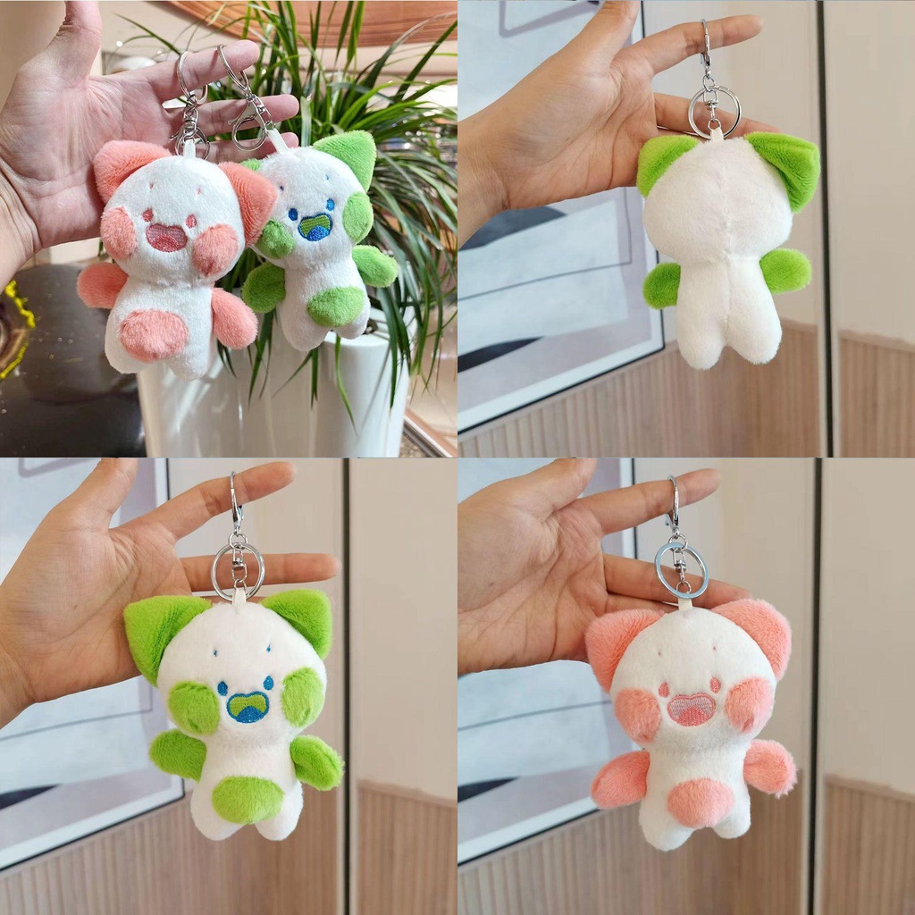 Móc Khóa Hình Chú Mèo Nhồi Bông 4.7 Inch Dễ Thương