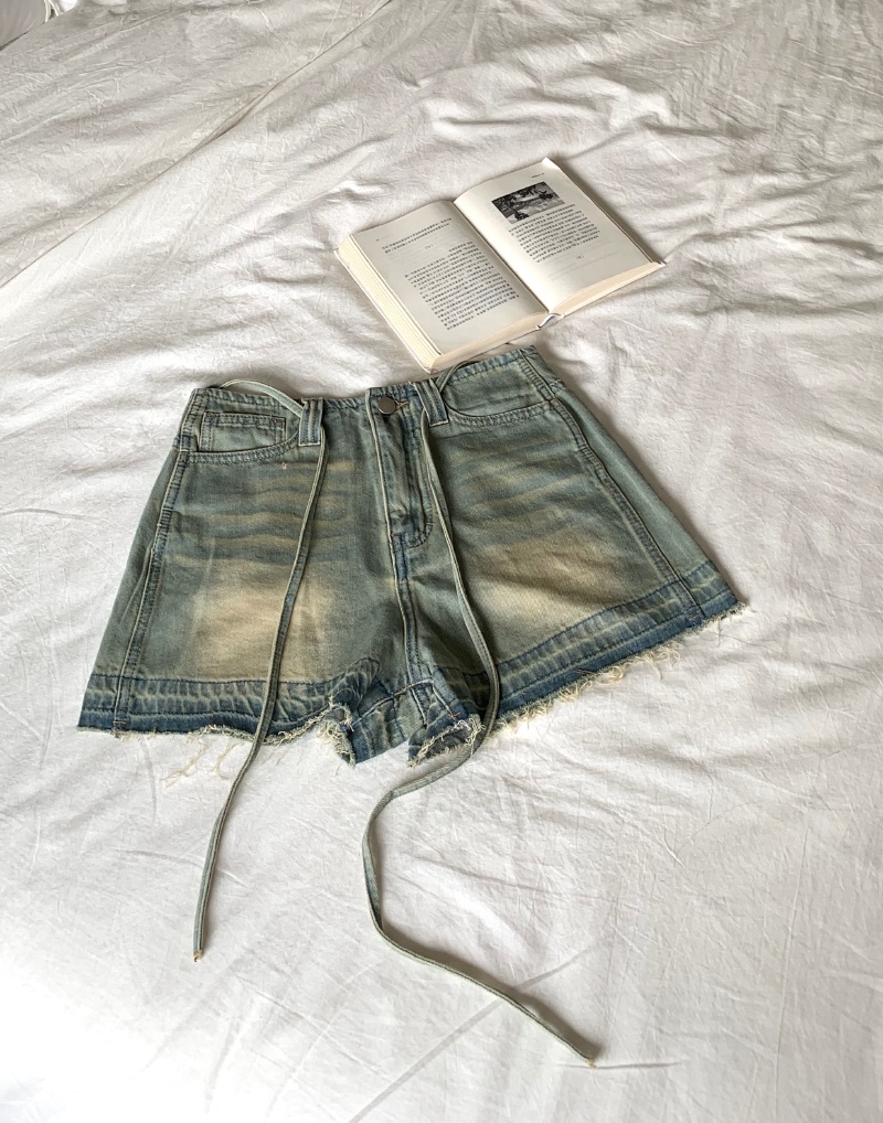 Quần Short Denim Ống Rộng Hoài Cổ Phong Cách Retro Mới 64171
