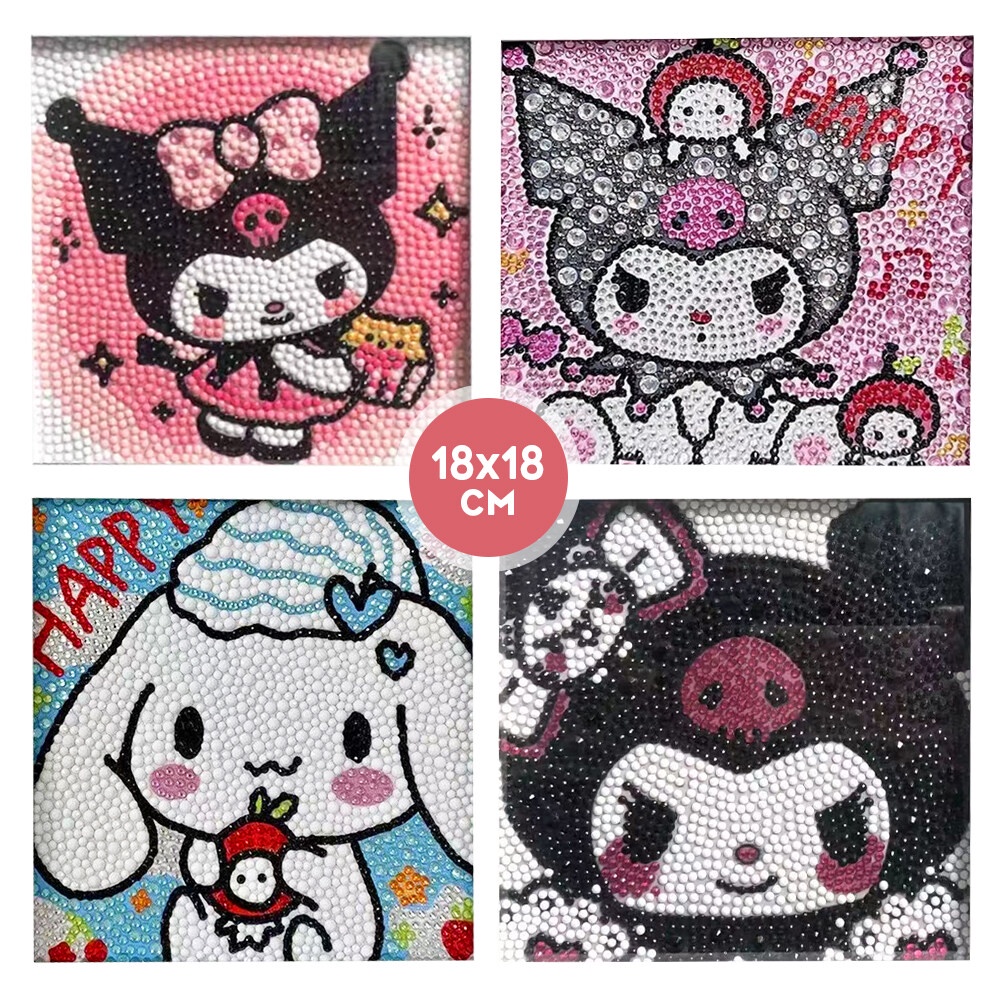 Bộ Tranh Đính Đá Tự Làm 18 * 18cm Hình Sanrio Cinnamoroll Kuromi