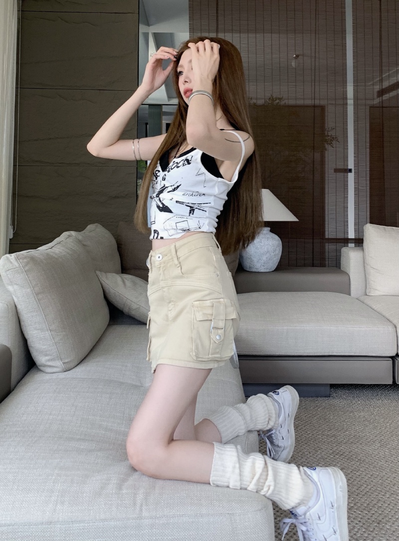 65859 Váy Yếm Denim Mùa Hè Lót Vải