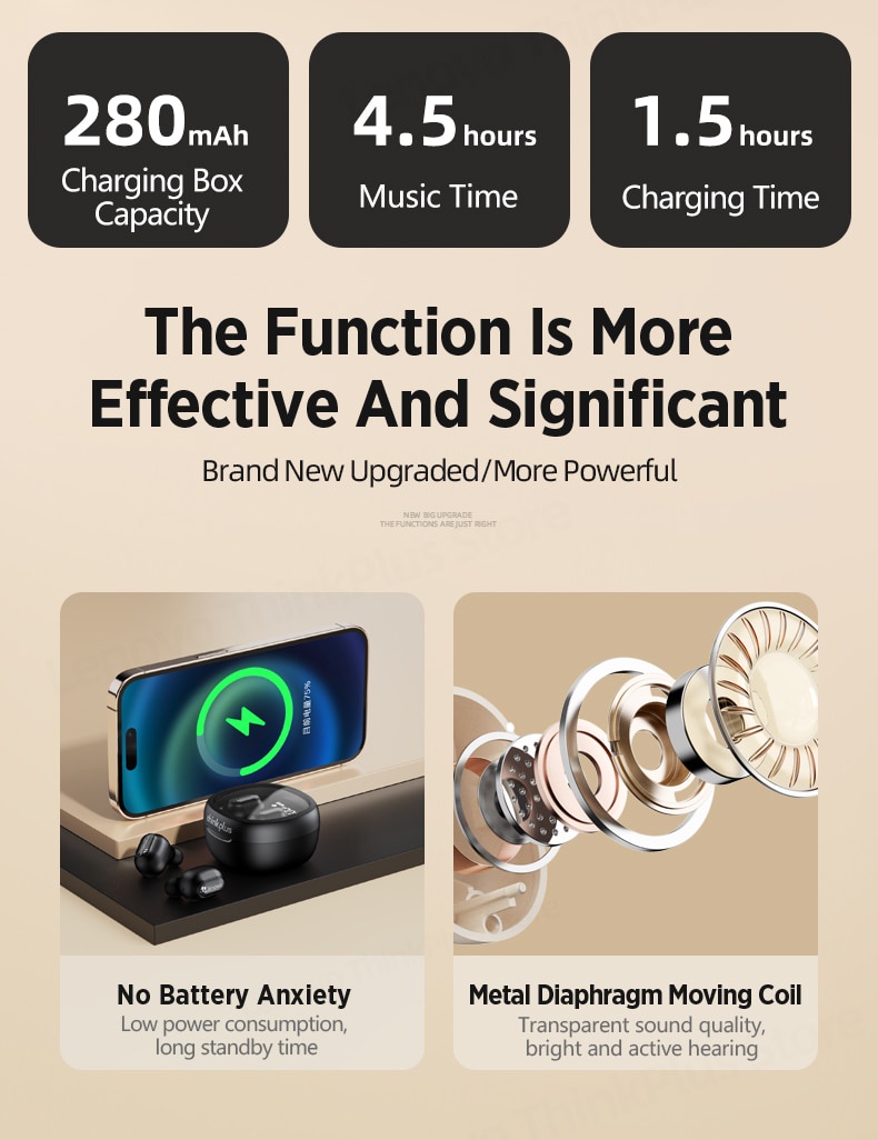 Tai Nghe Không Dây Bluetooth 5.3 TWS Giảm Tiếng Ồn Thông Minh Dành Cho Lenovo PD1X Pro