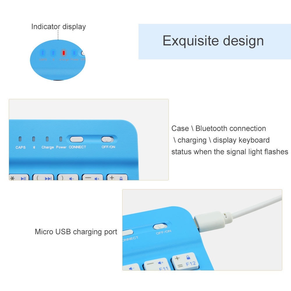 Bàn Phím Bluetooth 3.0 Không Dây Mini 7 / 8 Inch Cho IOS Android Tablet PC Windows IPad