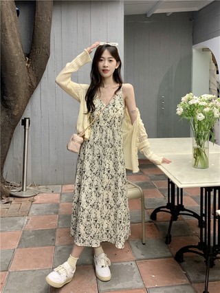 Đầm Hai Dây Dệt Kim Dáng Ôm Thời Trang Mùa Hè 63485