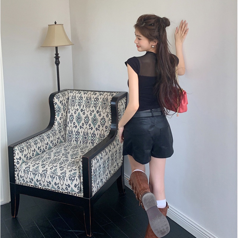 Áo Thun Lưới Tay Ngắn Thiết Kế Mới Quyến Rũ Cho Nữ