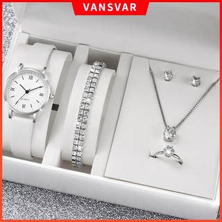 Đồng Hồ Quartz Nữ Dây Da Mặt Đính Hột Xoàn Thời Trang