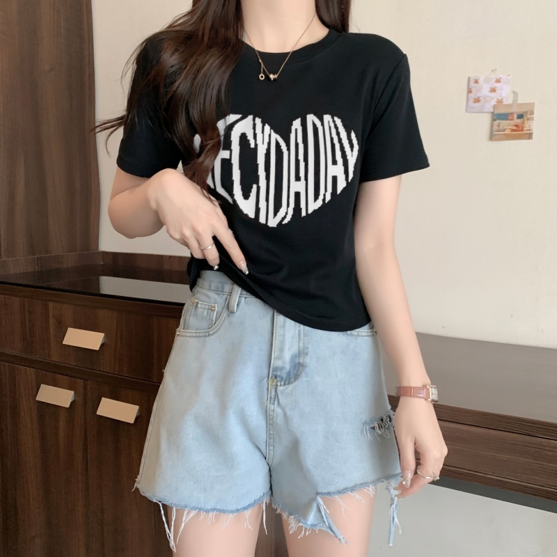 Áo Thun Cotton Nguyên Chất In Chữ Ngắn Tay Thời Trang Cá Tính 61970