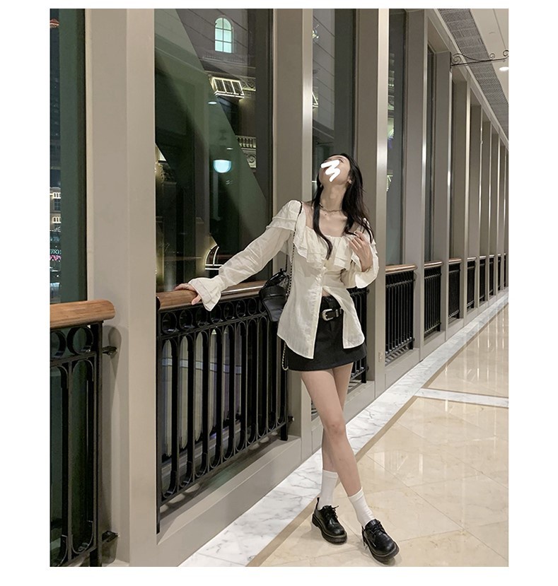 Áo Sơ Mi Trắng Vai Phong Cách Pháp Kiểu Mới Mùa Xuân 62688