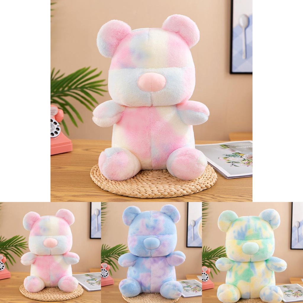 Gấu Nhồi Bông Ngắn Màu Cầu Vồng Chất Lượng Cao