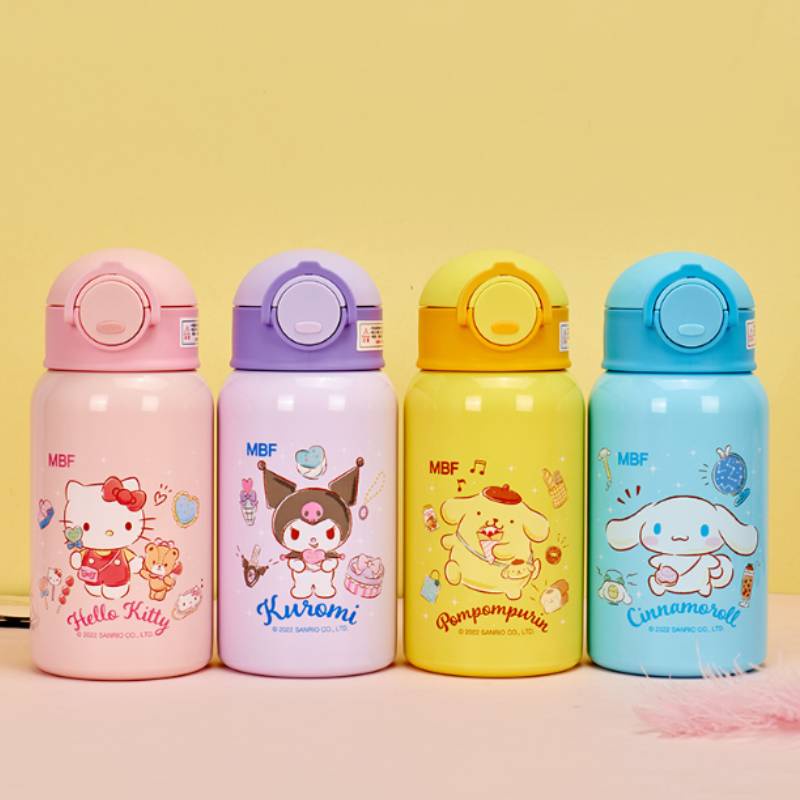 Backpack Bear Sanrio Bình Nước Giữ Nhiệt 500ML Bằng Thép Không Gỉ Hình Hello Kitty