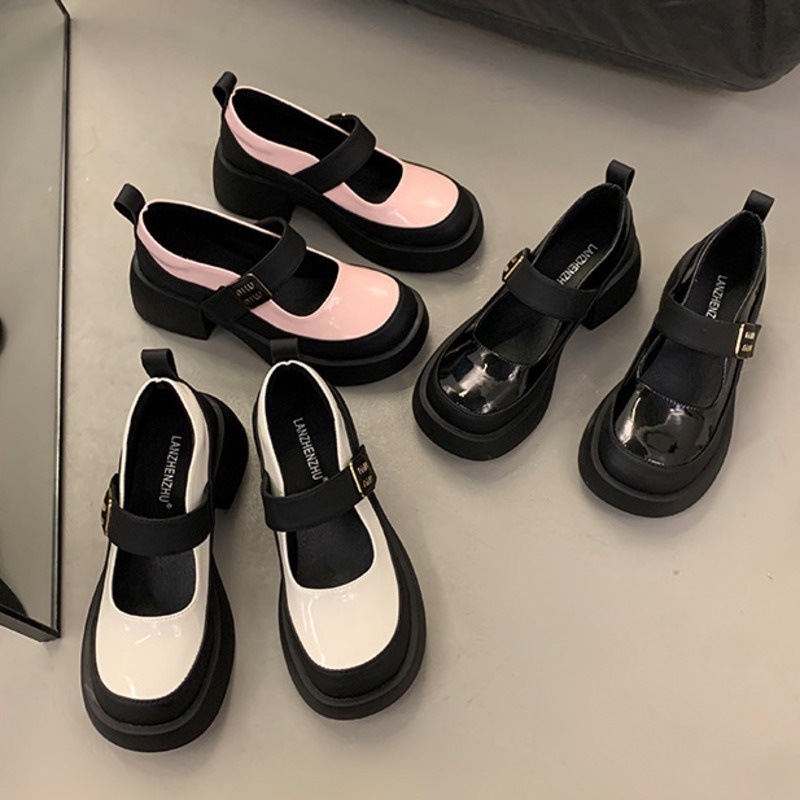 Giày Da Đế Dày Size 35-40 Thời Trang Mùa Hè 2023 Cho Nữ