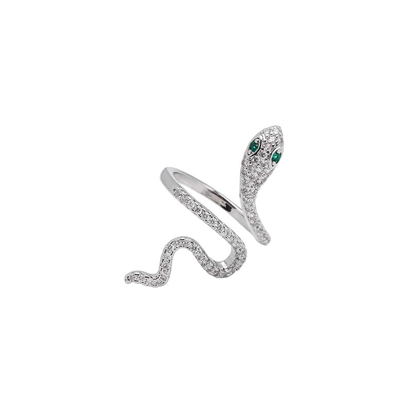Nhẫn Hình Rắn Đính Đá zircon Thời Trang Hàn Quốc Cá Tính Cho Nữ