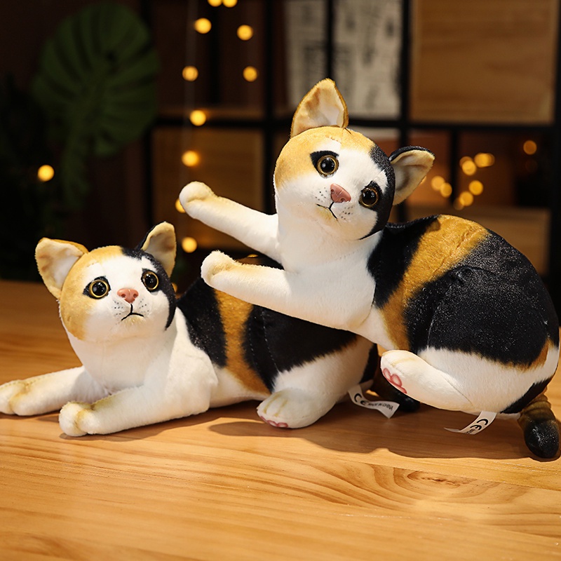 Mèo Nhồi Bông 32cm Mềm Mại Màu Trơn Dễ Thương Dùng Làm Quà Tặng Cho Bé