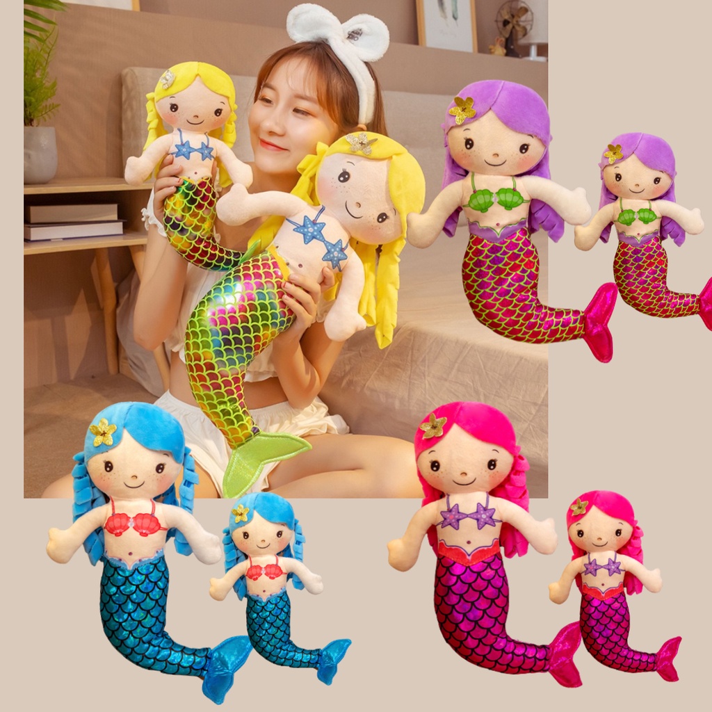 Búp Bê Nàng Tiên Cá Nhồi Bông Dễ Thương 30-50cm