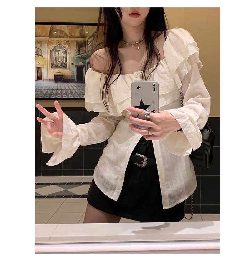 Áo Sơ Mi Trắng Vai Phong Cách Pháp Kiểu Mới Mùa Xuân 62688