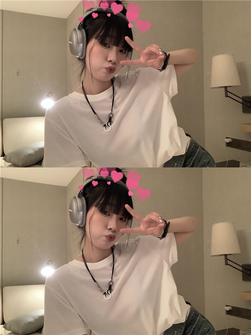 Áo Thun Dáng Rộng Ngắn Tay In Hoạt Hình Thời Trang Mùa Hè Hàn Quốc Sành Điệu 643