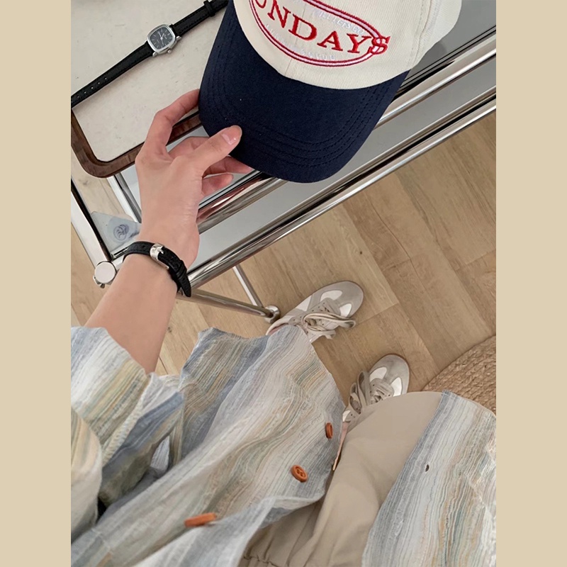 Áo Sơ Mi Kẻ Sọc Dài Tay Chống Nắng Thời Trang Mùa Hè Pháp Sang Trọng 64