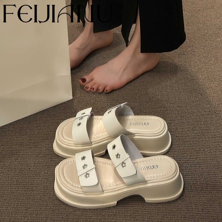 FEIJIANU dép sandal nữ giày dép đế cao lx060315
