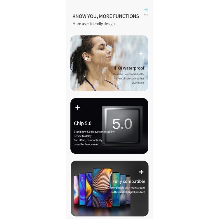 Tai Nghe Nhét Tai Bluetooth 5.0 Không Dây Có Micro Âm Thanh Stereo Sống Động