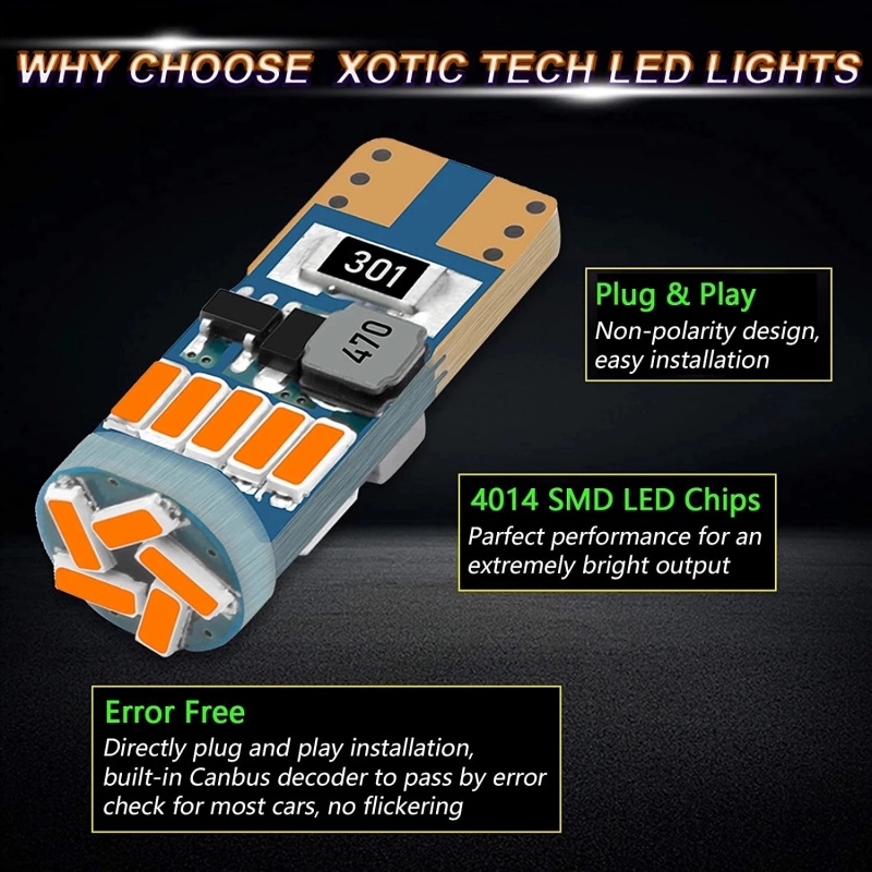 Set 10 / 2 Đèn LED T10 W5W 4014 15SMD 12V 6000K Ánh Sáng Trắng Dành Cho Ô Tô