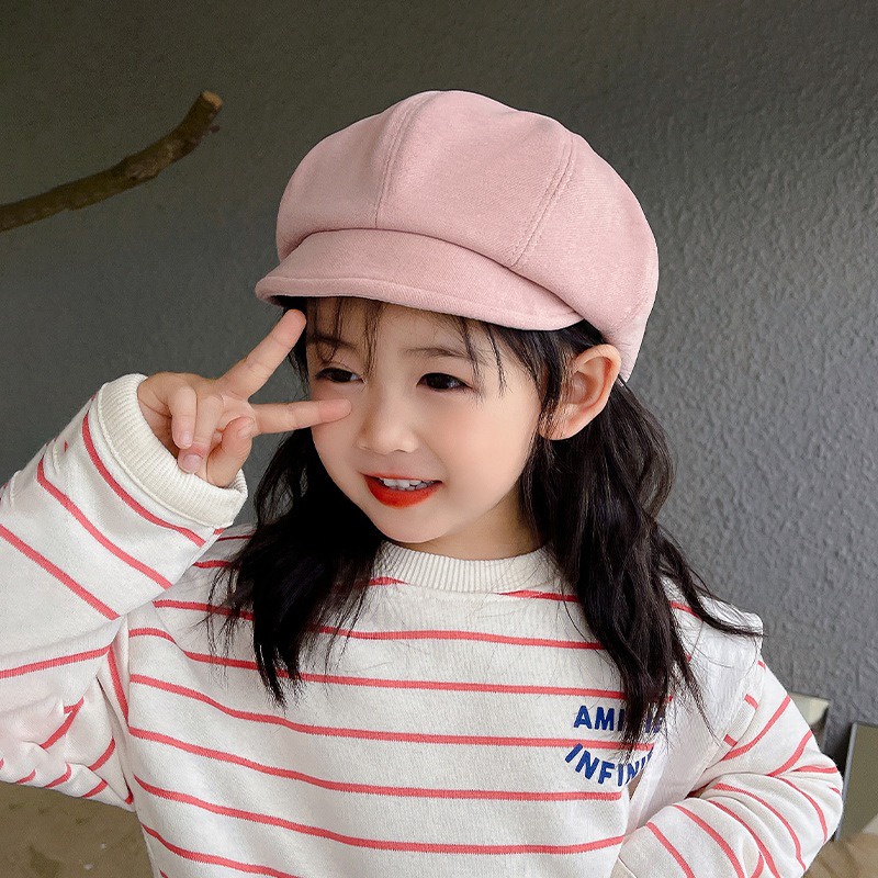 Mũ len trẻ em mũ beret thời trang mũ họa sĩ mũ bát giác thời trang và linh hoạt