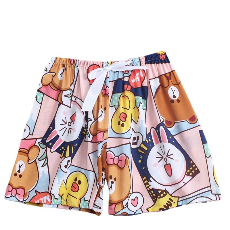 Quần Short Ngủ Cotton Lụa Mỏng Dáng Rộng In Họa Tiết Thời Trang Mùa Hè Hàng Mới 2023 Dành Cho Bạn Nữ