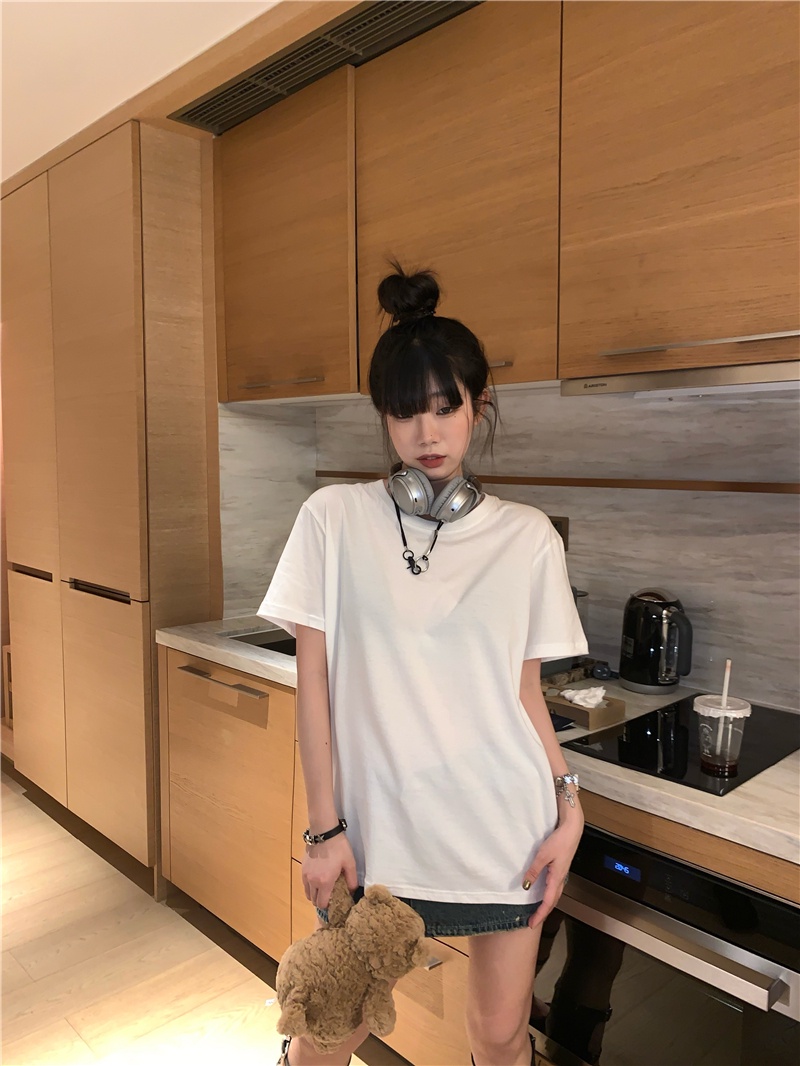 Áo Thun Dáng Rộng Ngắn Tay In Hoạt Hình Thời Trang Mùa Hè Hàn Quốc Sành Điệu 643