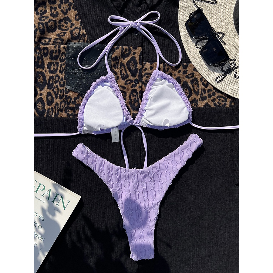 Bộ Bikini Hai Mảnh Màu Tím Gợi Cảm Cho Nữ