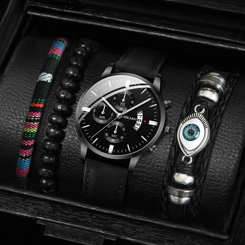 Đồng Hồ Quartz Nam Dây Da Sang Trọng