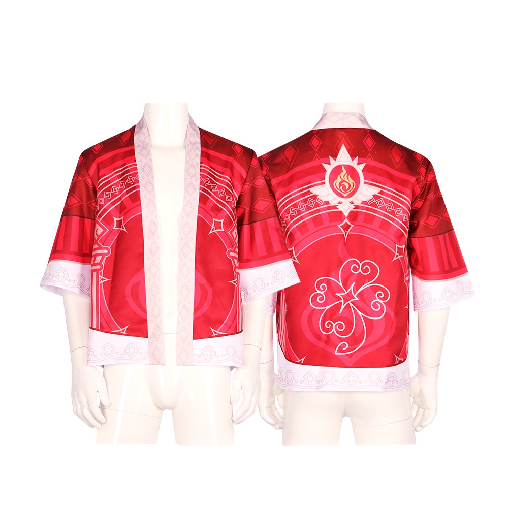 Genshin Va Chạm Klee Venti Hutao Zhongli Áo Choàng Ngắn Tay Hóa Trang Tiệc Halloween Cho Nam