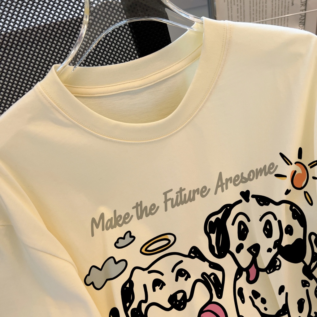 Áo Thun Cotton Nguyên Chất Dáng Rộng Ngắn Tay Thời Trang Mùa Hè 6357