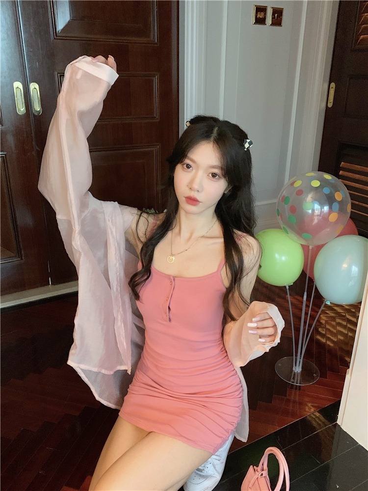 Đầm Dây Mỏng Dáng Rộng Thời Trang Sành Điệu 64204