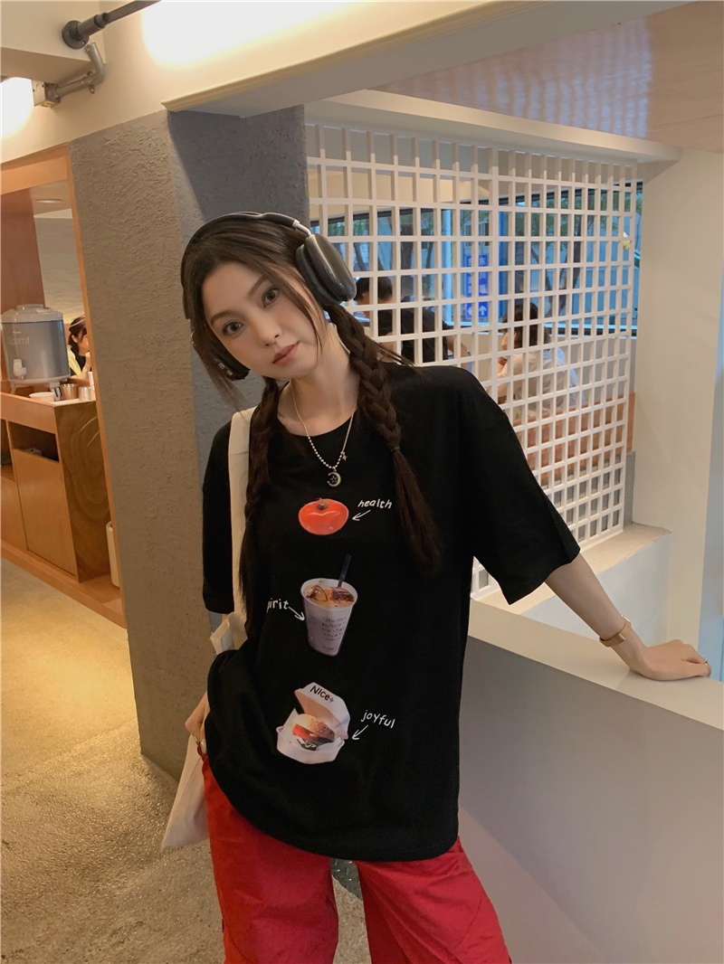 Áo Thun Dáng Rộng In Họa Tiết Vui Nhộn Phong Cách Hàn Quốc Thời Trang Mùa Hè Hàng Mới 64321