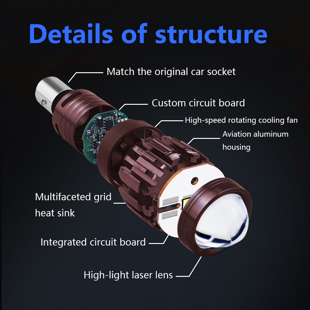 1 Đèn Pha Tích Hợp Quạt Làm Mát H4 HS1 T19 PX15D BA20D H6 HB2 20W 12V-80V Ánh Sáng Trắng / Vàng Cho Xe Mô Tô