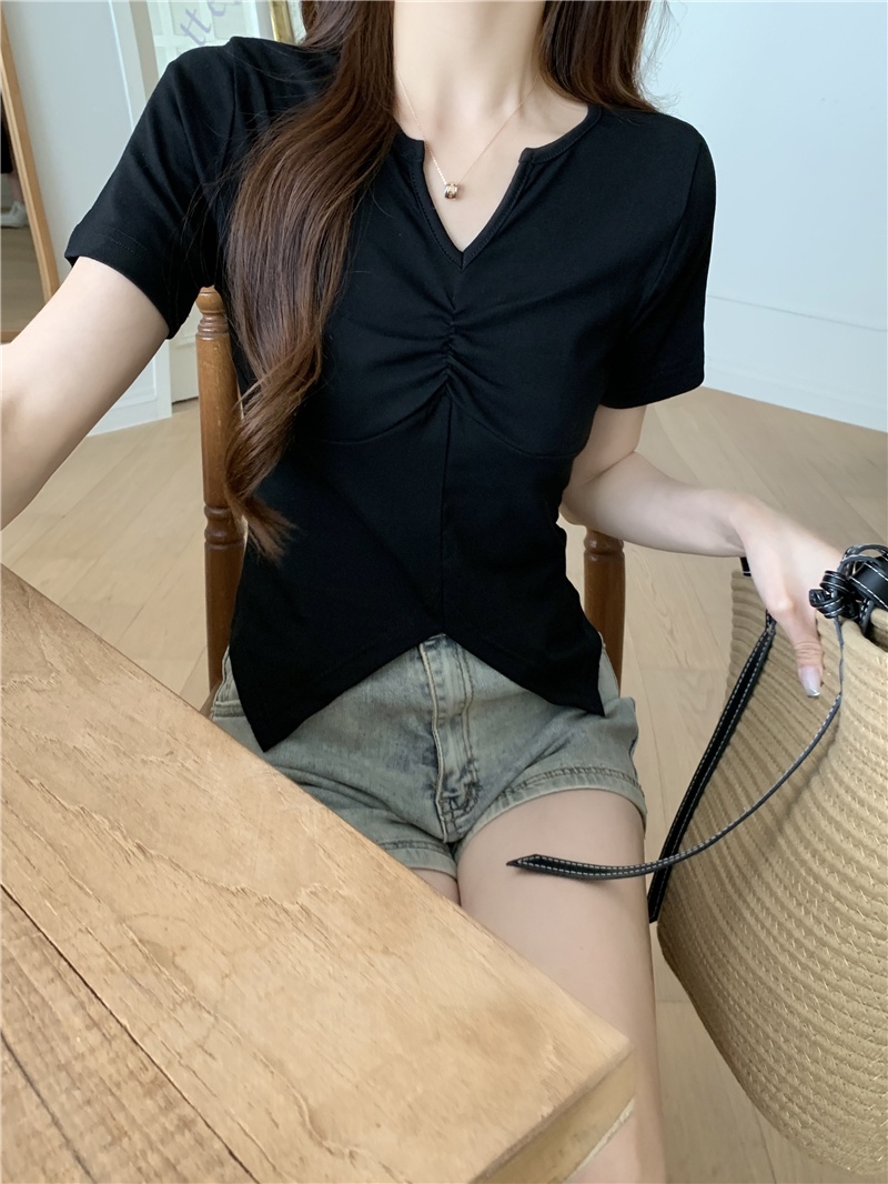 Áo Thun Tay Ngắn Cổ Tròn Bằng Cotton Nguyên Chất Phong Cách Mới 65915