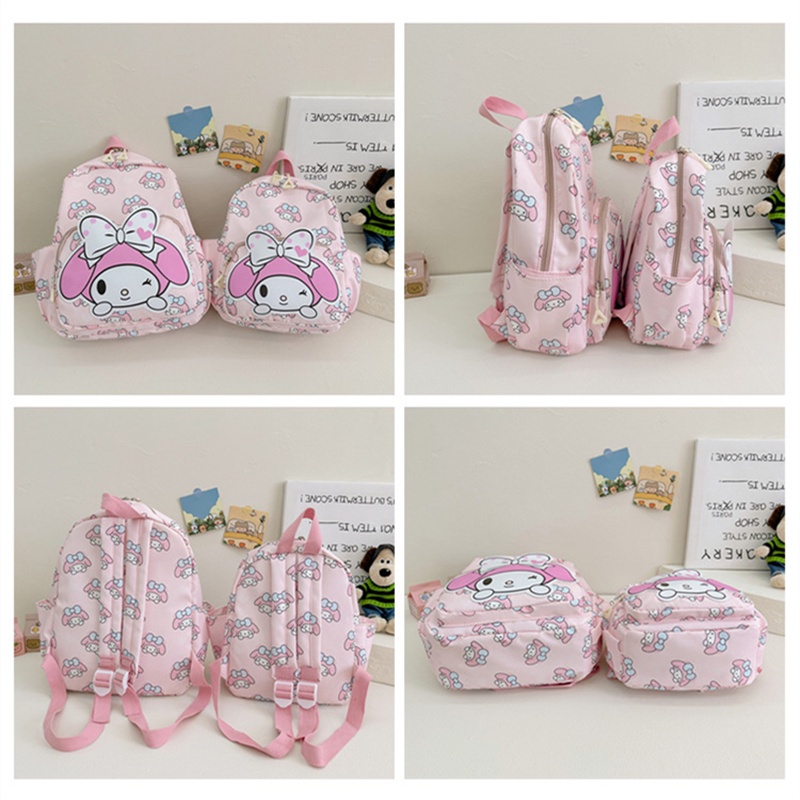 Ba Lô Đi Học Sanrio unisex Du Lịch Họa Tiết Hello Kitty Kuromi Melody Cinnamoroll Dễ Thương Cho Bé