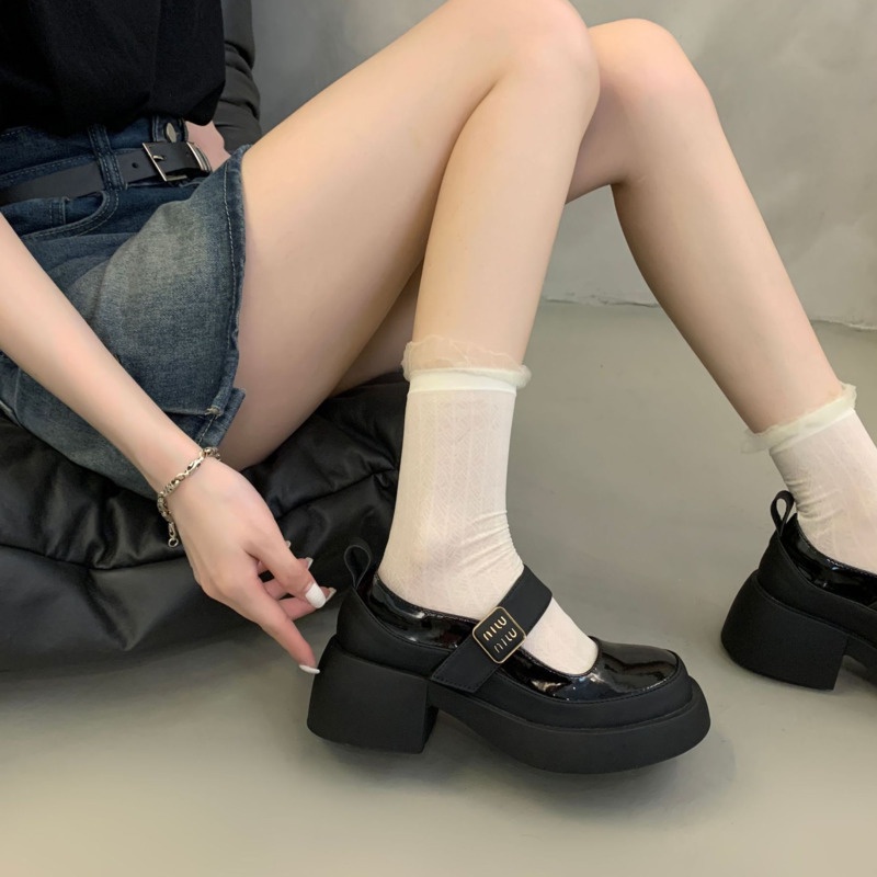 Giày Da Đế Dày Size 35-40 Thời Trang Mùa Hè 2023 Cho Nữ