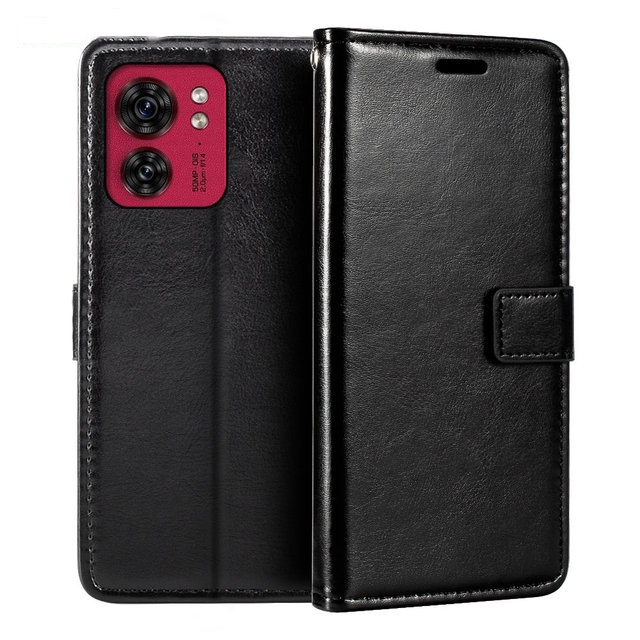 Vỏ cho motorola moto edge 40 5g wallet pu magnetic flip case cover với giá đỡ thẻ và chân đế cho moto edge 40 5g