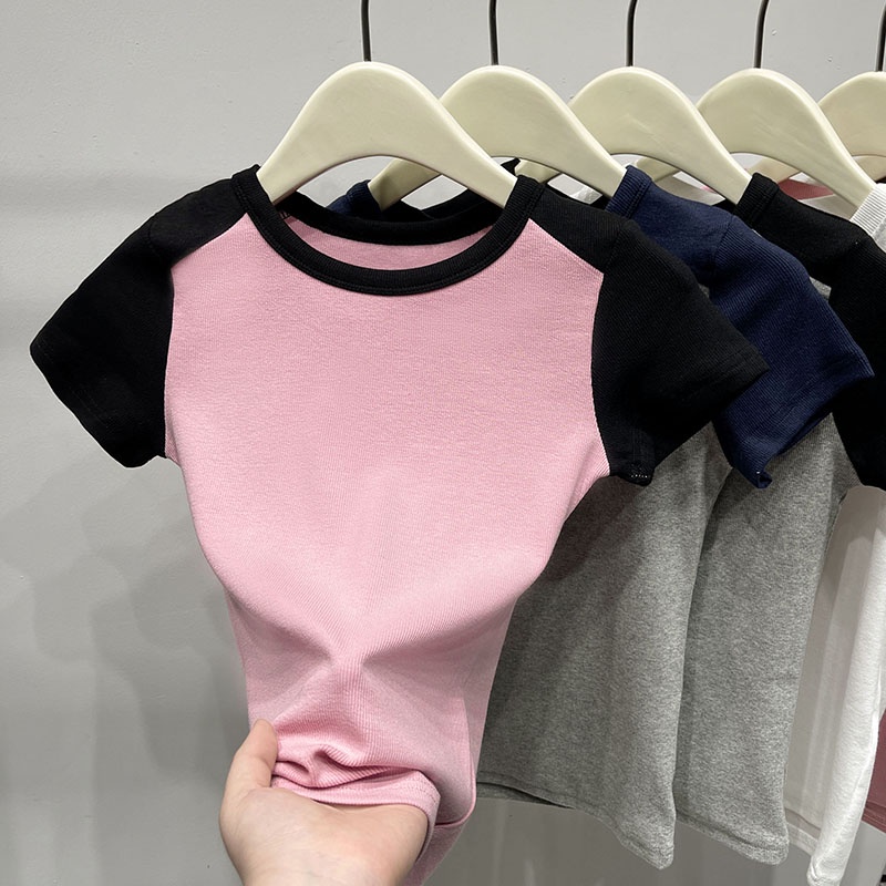 Áo Thun Dáng Ôm Phối Màu Tương Phản Thời Trang Mới 62557