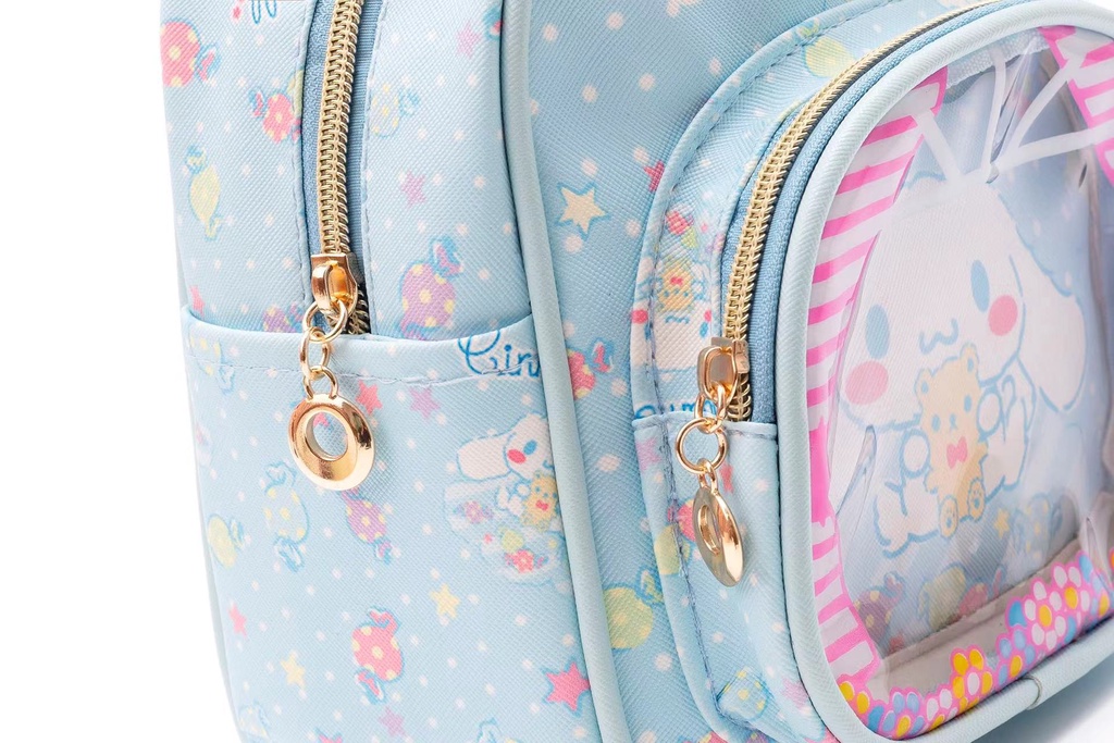 Balo Da Mini Chống Thấm Nước Họa Tiết Kuromi Lingabel Dễ Thương Cho Bé