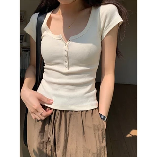 Áo Thun Dáng Ôm Ngắn Tay Thời Trang Cho Nữ 63736