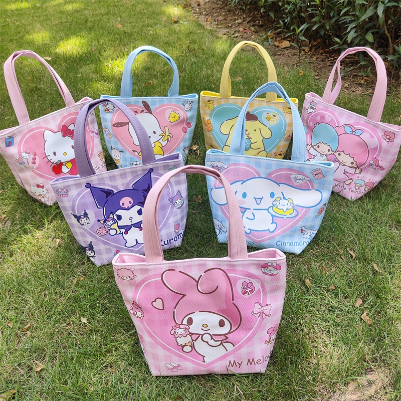 SANRIO Túi Xách Da PU In Hình Kuromi Kitty Đáng Yêu