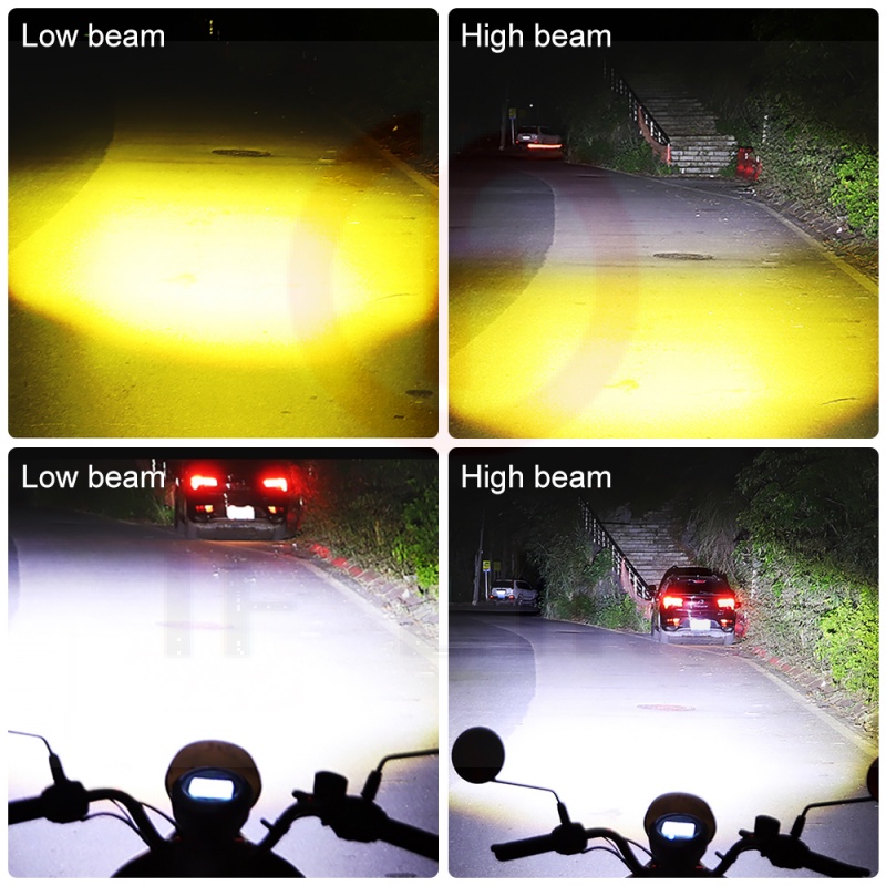 Đèn Pha LED 8000LM H4 / H6 12V Ánh Sáng Trắng / Vàng Chất Lượng Cao Cho Xe Máy