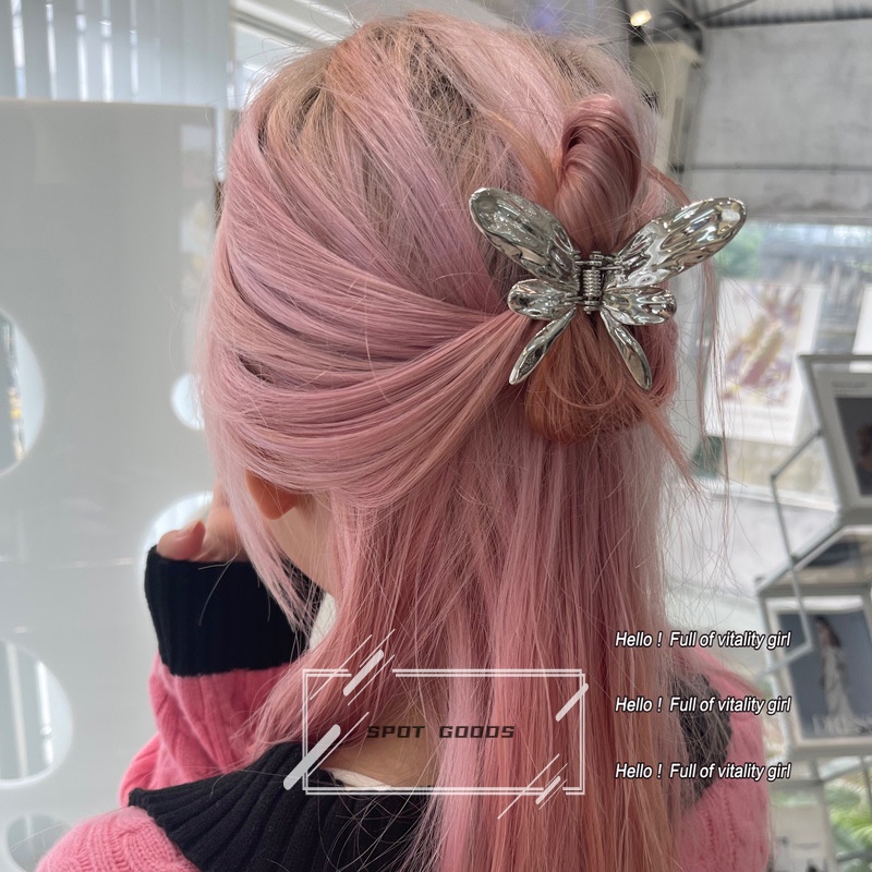 Kẹp Tóc Hình Cá Mập / Bướm Bằng Kim Loại Thời Trang Cho Nữ
