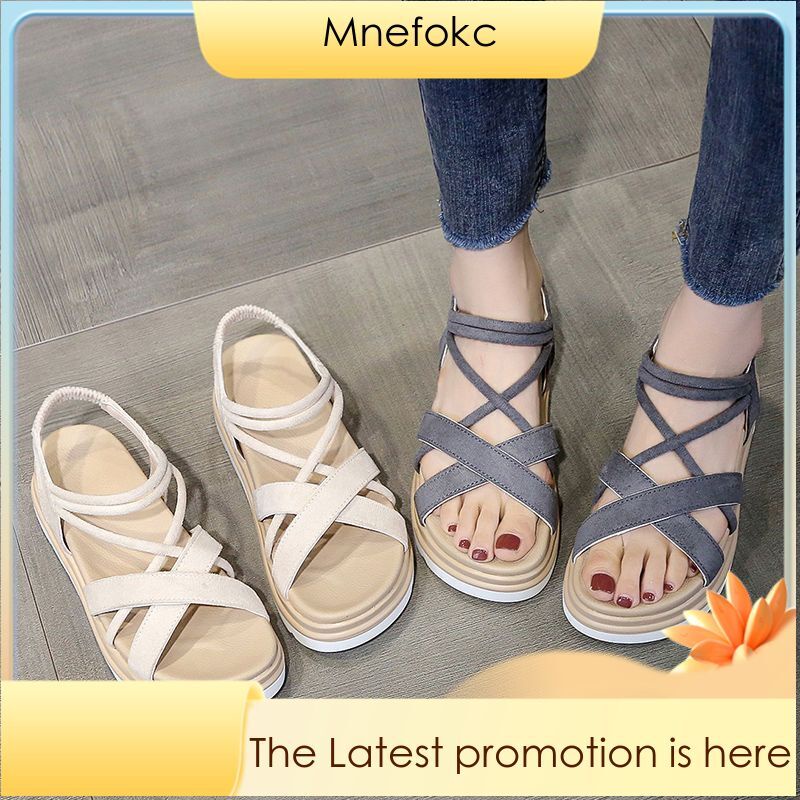 Dép Đế Dày Nữ  Mới Mùa Hè Phẳng Sinh Viên Giày Một Chữ Với Đế Mềm Da Nàng Tiên Giày Mát Mẻ