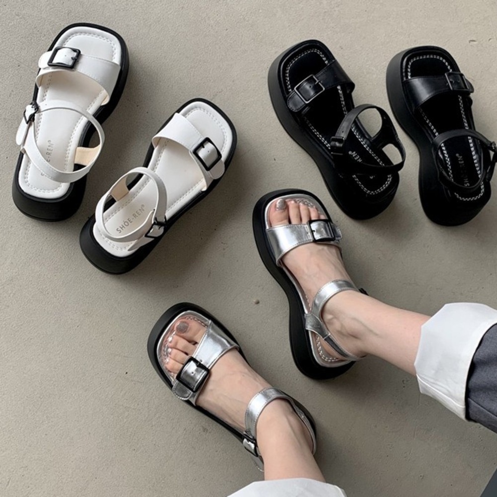 Giày Sandal Đế Mềm Dày Hở Ngón Thoải Mái Thời Trang Mùa Hè Phong Cách Hàn Quốc Cho Nữ