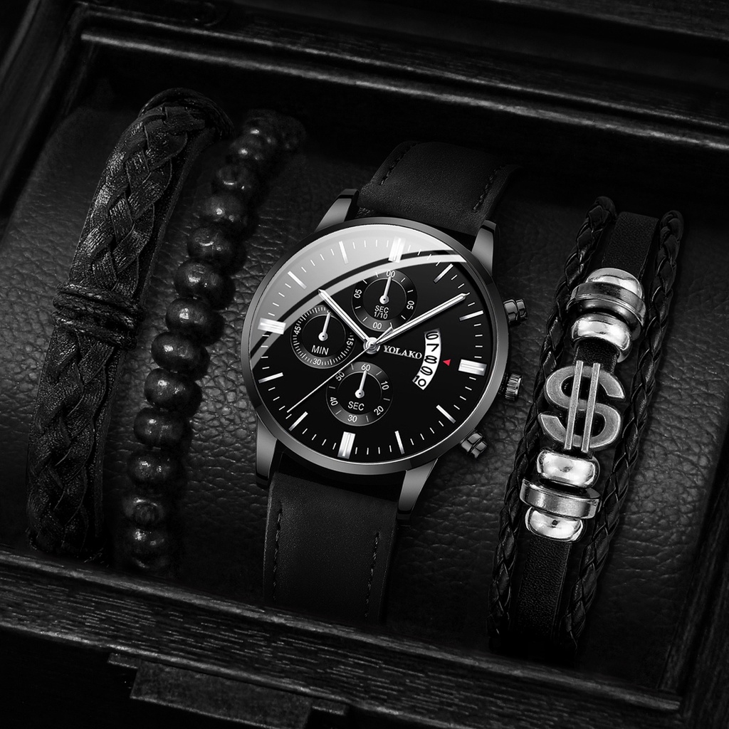 Đồng Hồ Quartz Nam Dây Da Sang Trọng