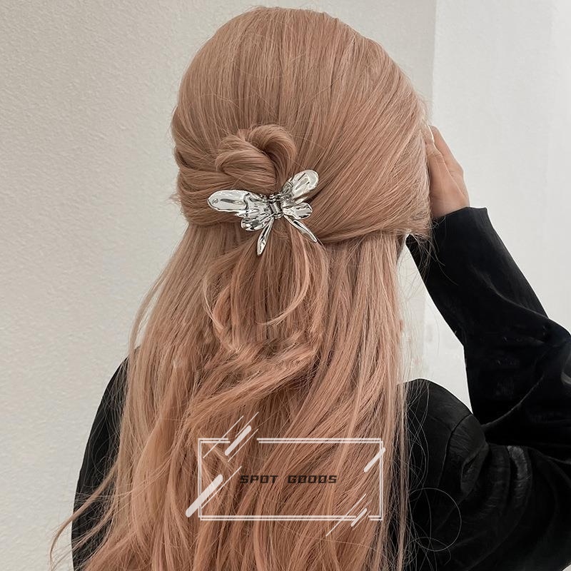 Kẹp Tóc Hình Cá Mập / Bướm Bằng Kim Loại Thời Trang Cho Nữ