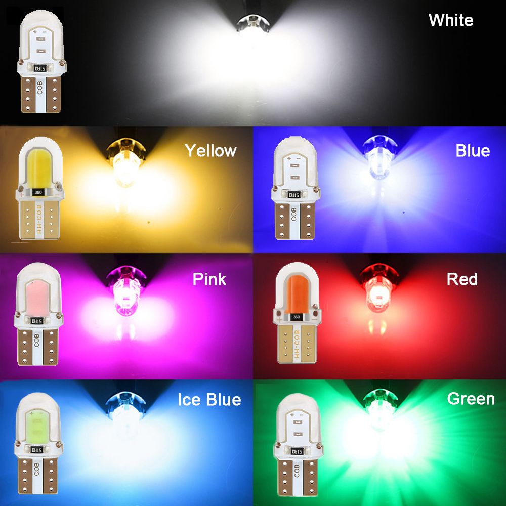 Set 10 Bóng Đèn LED T10 W5W COB Siêu Sáng Dành Cho Ô Tô