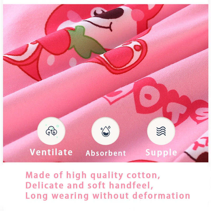 Sanrio Bộ Đồ Ngủ Gấu Dâu Ngắn Tay Vải Mỏng In Hoạt Hình Kuromi Dễ Thương Pijama Cho Bé Gái
